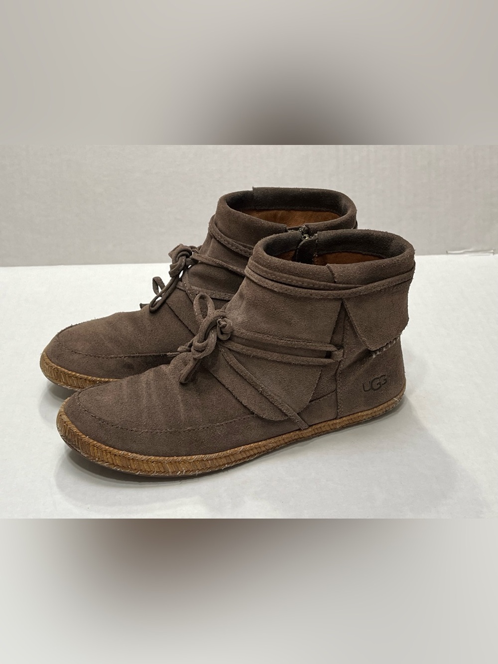 The UGG Reid Slate Ankle Boot Suede Bootie Zipper Women’s 8.5